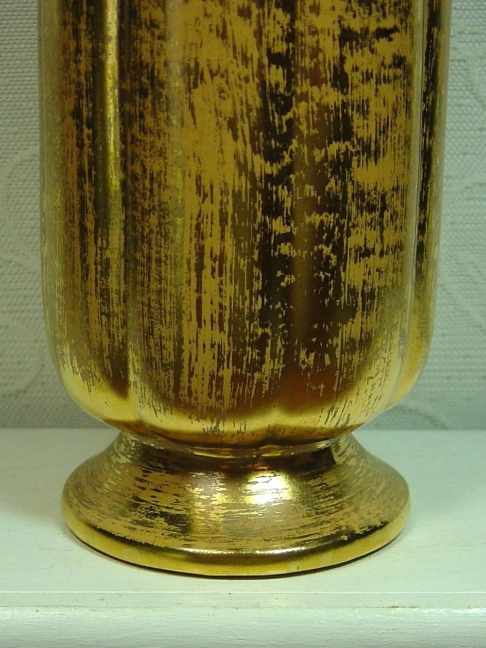 Vintage Stangl Pottery 22Kt. gold finish vase #2067-7.25